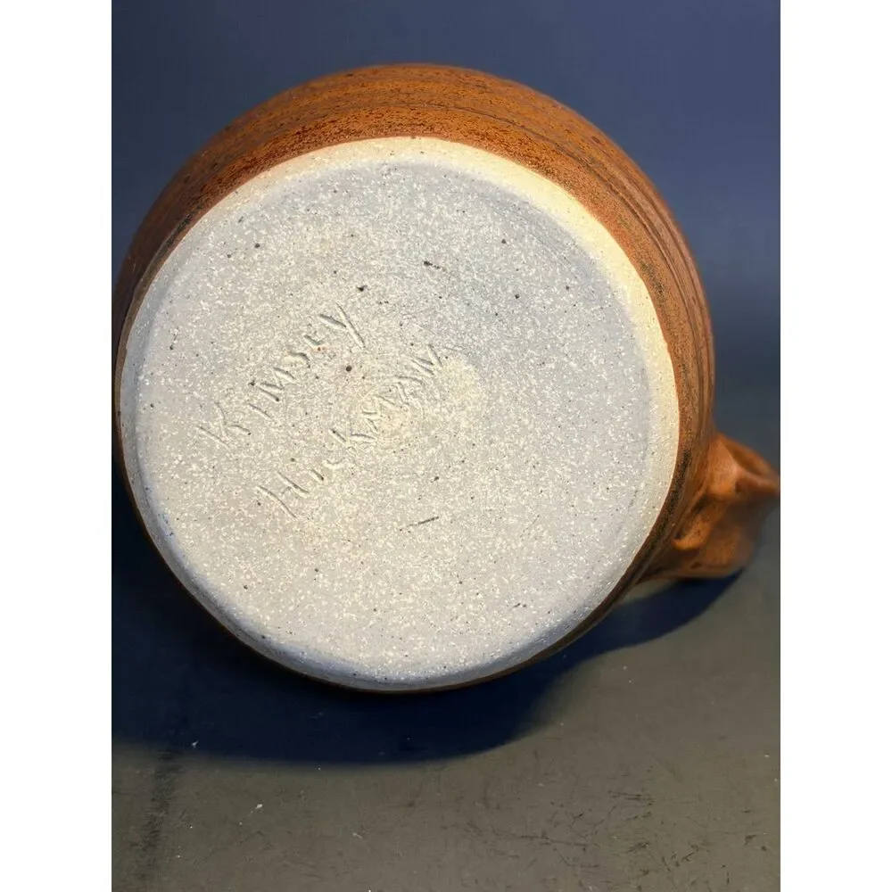 Kimsey Hickman Signed Art Pottery Jug Rustic Studio Stoneware, Vase